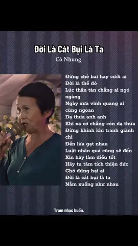 Đời là cát bụi là ta | cô nhung cover #lyric #nhactamtrang #cuocsong #nhaccover 