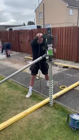 Our inhouse team installing ground screw foundation for our next garden room 🙌🏻☺️ #designergardenrooms #designergardenroomsandlandscapes #gardenrooms #homeimprovements #scotlandbusiness #gardendesign #exteriordesign #groundscrew #fyp #foryoupage❤️❤️ 