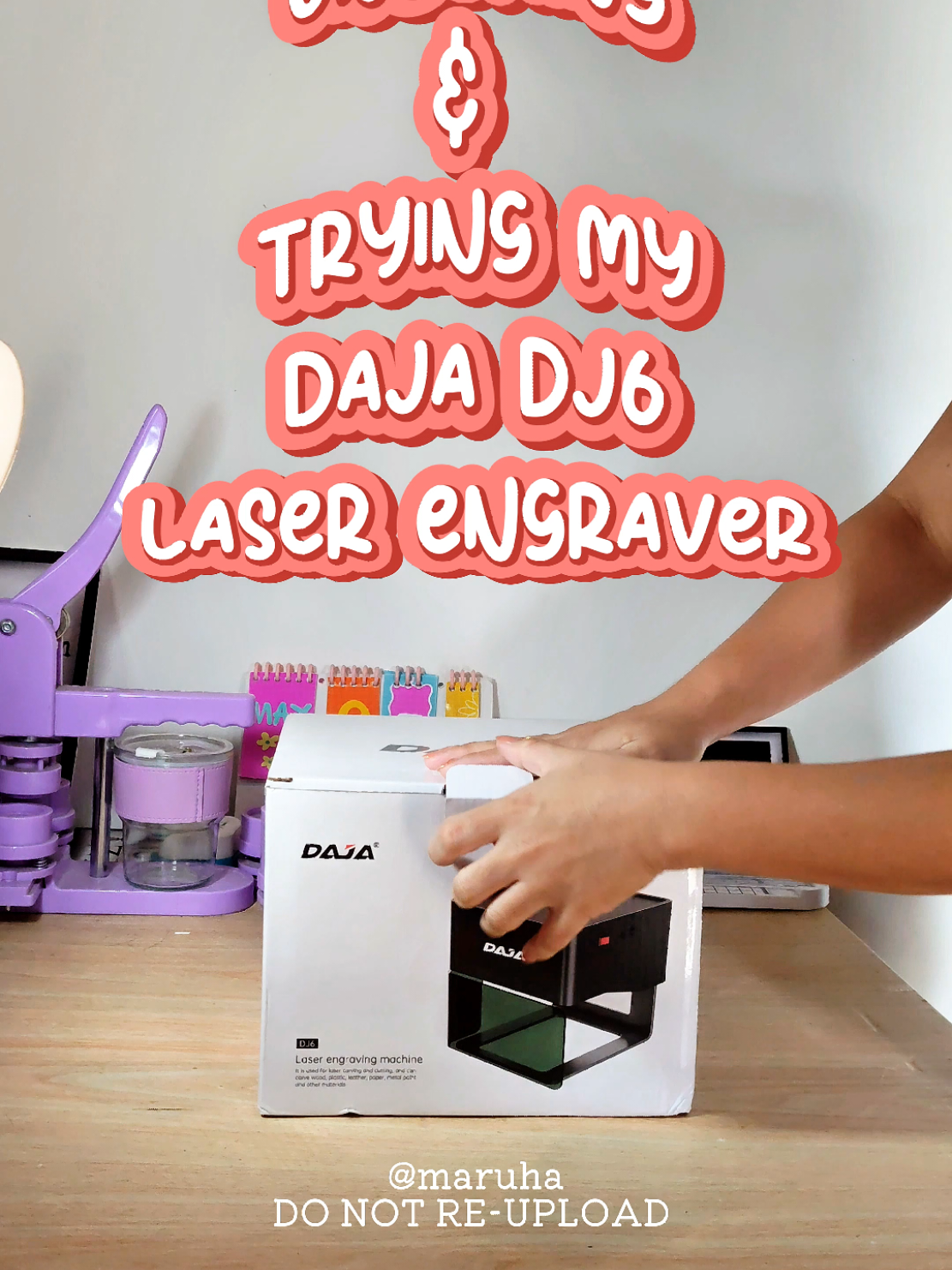 Unboxing and trying my DAJA dj6 laser engraver🥰 Pwede na tumanggap ng order , message na kayo 🥰😘 #dajadj6laserengraver #dajadj6 #supportsmallbusinessowners #supportsmallcrafters #tutorialvideo #personalizedgifts 