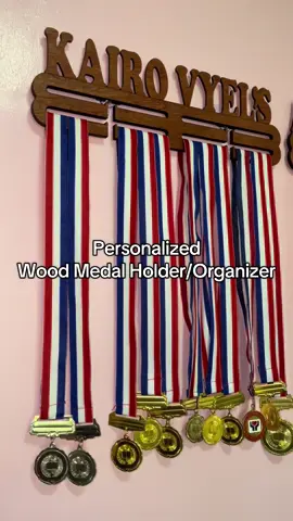 Personalized Wood Medal Holder/Organizer.✨  #medalholder #fyp #medal #personalized 