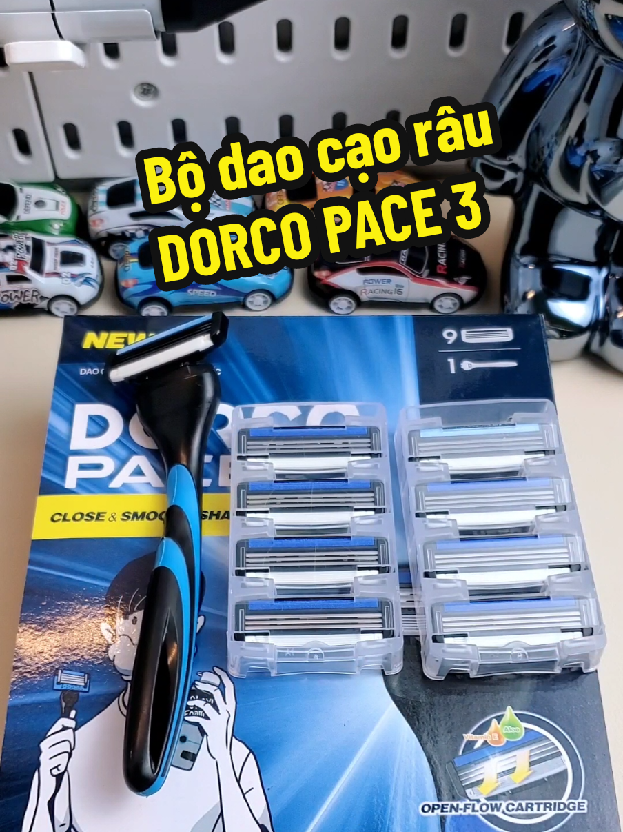 Bộ dao cạo râu Dorco pace 3 lưỡi , gồm 1 cán và 9 lưỡi đi kèm, cạo cực êm và bén . #duongvu101 #daocaorau #daocaoraudorco #dorco #dorcopace3 #daocaorau3luoi #daocaorauchonam 