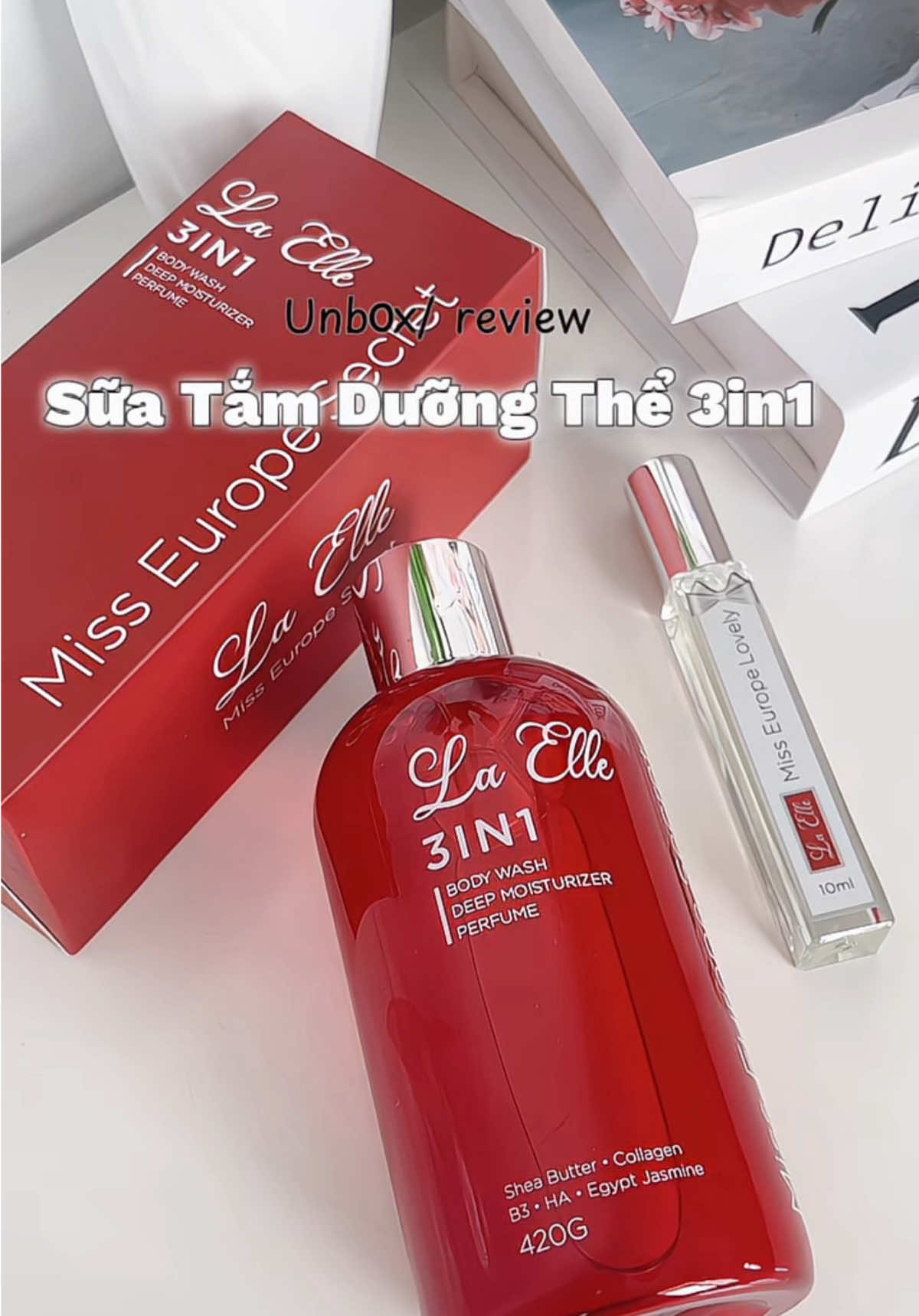 Em sữa tắm La Elle 3in1 siuu mê còn được tặng chai nước hoa 10ml thơm xĩu lun mí bà #unboxing #review #suatam3in1 #suatamlaelle #suatamduongda #laelle 