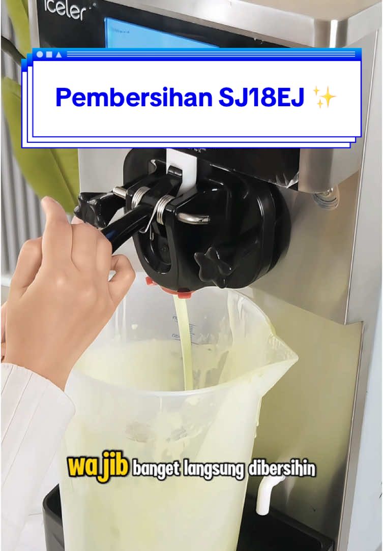Bikin es krim sih enak, tapi jangan lupa bersih-bersih ya~ 🍦 Mesin es krim Iceler SJ18EJ gampang banget dibersihinnya. Enggak pakai drama! #MesinEsKrim #pembersihanmesineskrim 