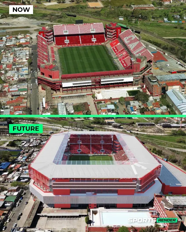 🔴🏟️ Independiente is finalizing details for the expansion of the LDA Ricardo Enrique Bochini Stadium. 🔜 The project includes: ✅ Roofing ✅ +15,000 new seats ✅ +200 boxes ✅ Museum ✅ Parking ✅ VIP terraces ✅ Improvements to the club’s school ✅ Restaurant ⏳More modifications are being considered Follow us @sportsrender ✅ #football #stadium #estadio #stadion #Soccer #argentina #independiente 