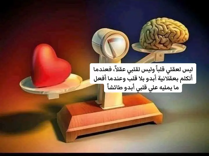 ليس لعقلي قلباً وليس لقلبي عقلاً، فعندما أتكلم بعقلانية أبدو بلا قلب وعندما أفعل ما يمليه علي قلبي أبدو طائشاً