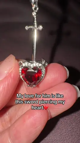 My love for him is like this sword piercing my heart❤️#vday #Love #giftideas #sword #heart #heart #necklace #foryou #Gift 