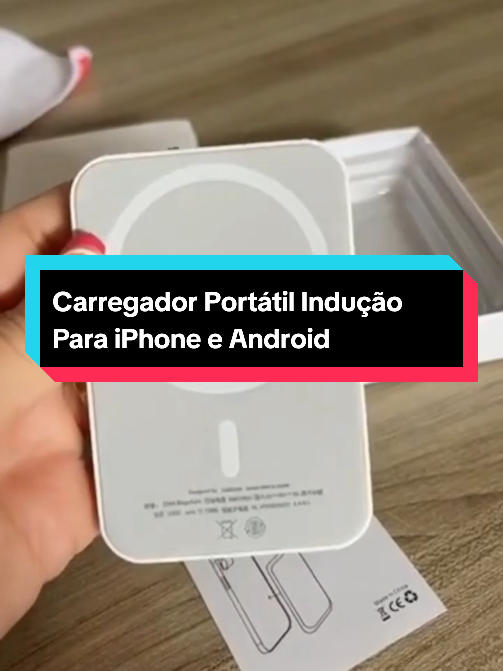Carregador Portátil Indução Para iPhone Android Magsafe Apple Sem Fio Bateria Carga 5000mah GARANTA O SEU AGORA #tiktokshopchegou #tiktokshop #achadinhos 