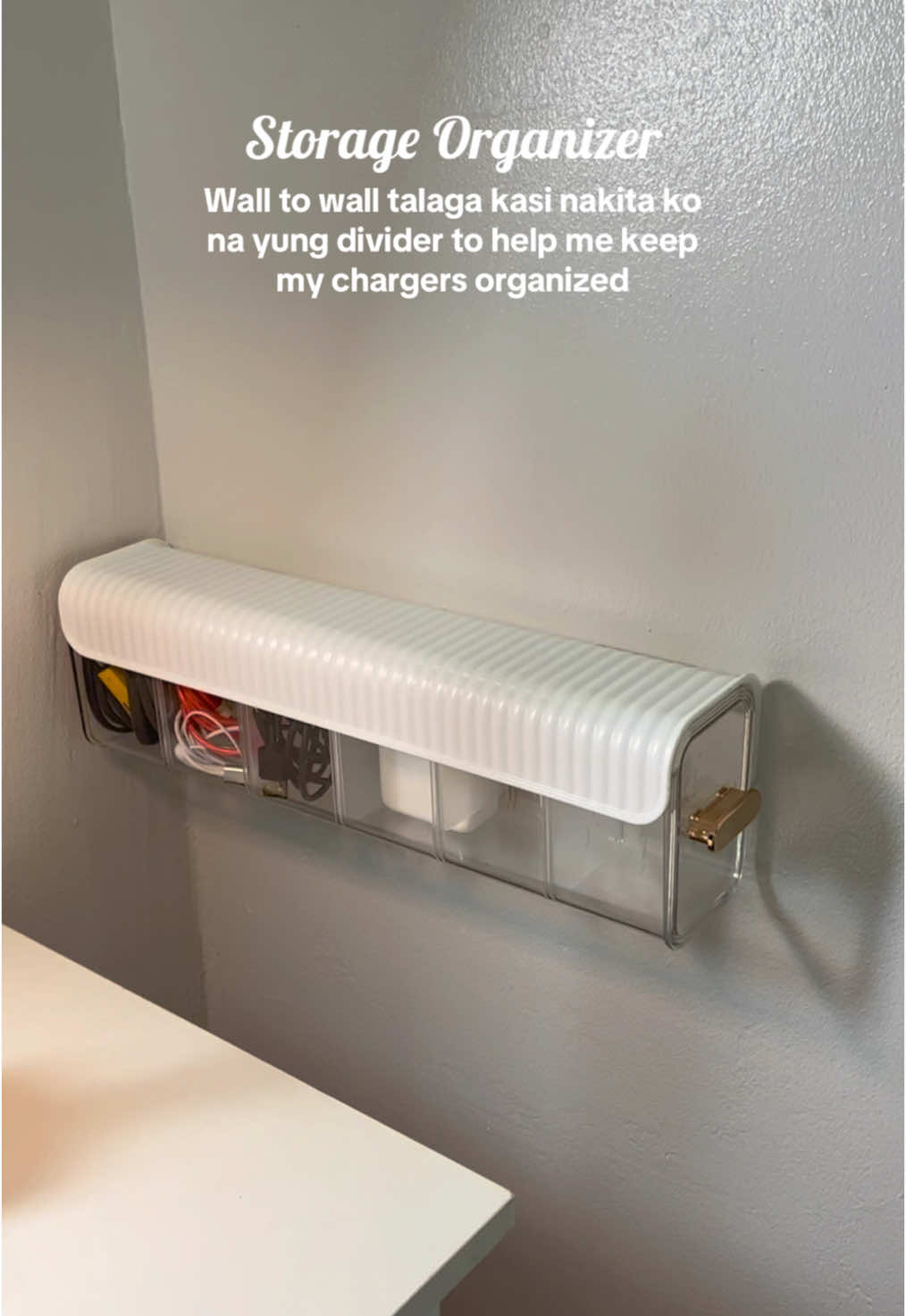 No more makalat na cable to chargers, no more iiyak kasi d mahanap yung charger hahahaha #storageorganizer #chargerorganizer #wallorganizer 