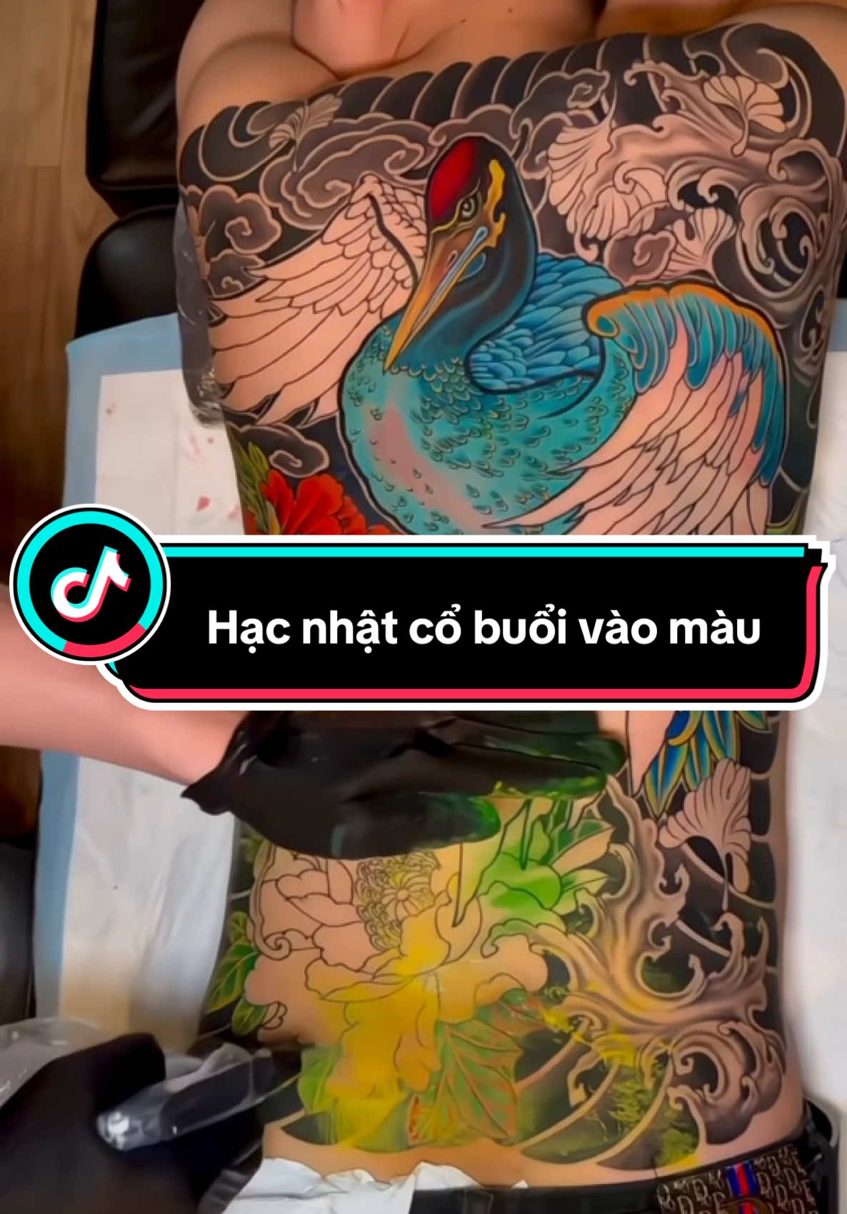 Hạc nhật cổ buổi vào màu #1tr5 #tattoohanoi 