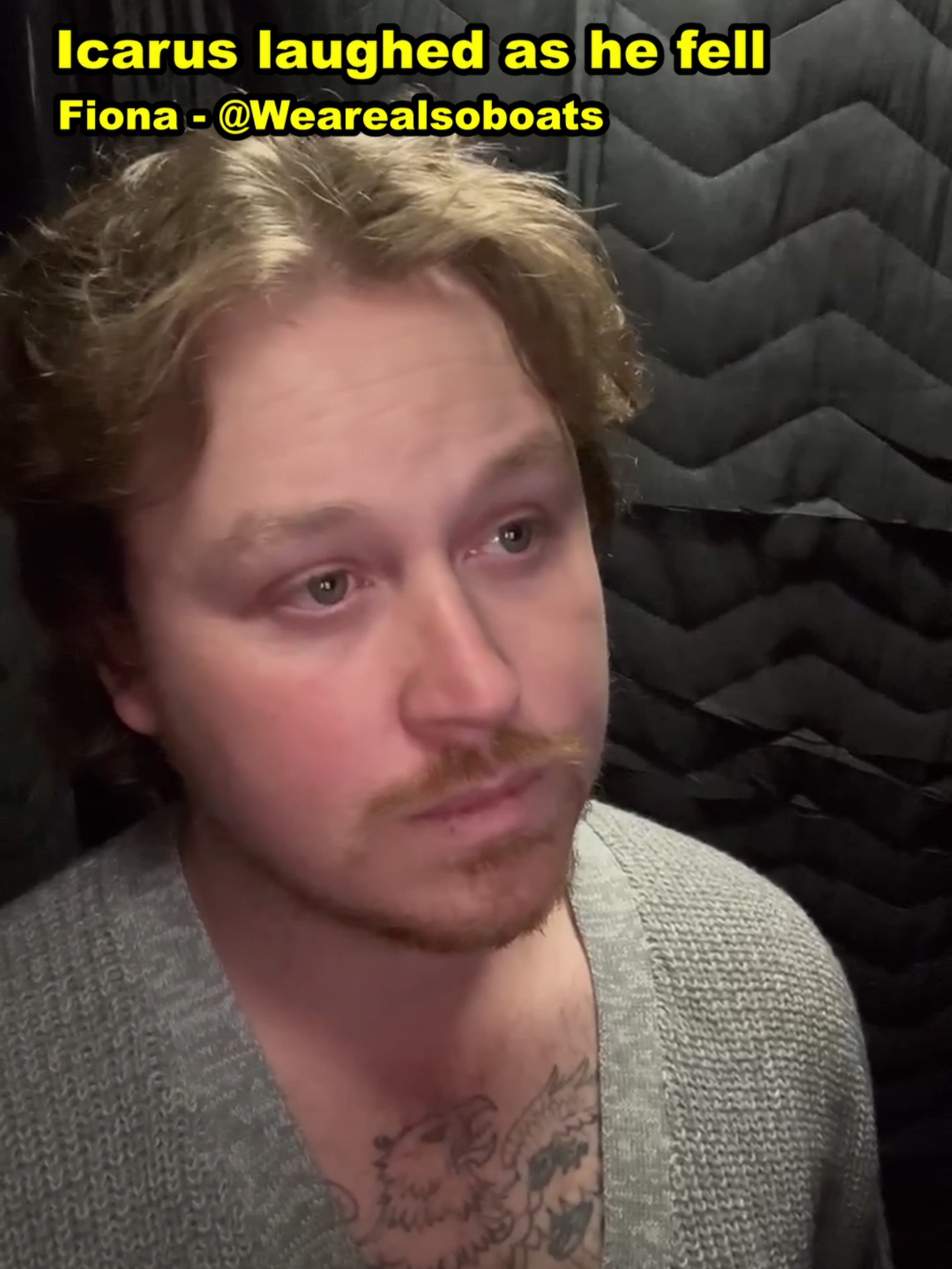 Icarus laughed as he fell - Fiona. Thoughts from a aspiring voice actor; I am not completely happy with this read, but i am still proud of how it turned out, noted that i need to work on my breathing & consistency with tone a bit more, also pacing pointed out by some of my lovely friends. I'm signing up for a VA workshop & hoping to get some advice, & information from some experienced & incredibly talented people! I'm very proud of myself for finally giving this a red hot go & even if nothing comes from it, i am actually having fun vreating content again for the first time in a very long time. Just hope you guys are enjoying the new content :D  #voiceover #voiceacting #amaturevoiceactor #voiceoverartist #voiceactor #VA #amature #icarus #icarustattoo #icaruspoem #greekmythology #greek