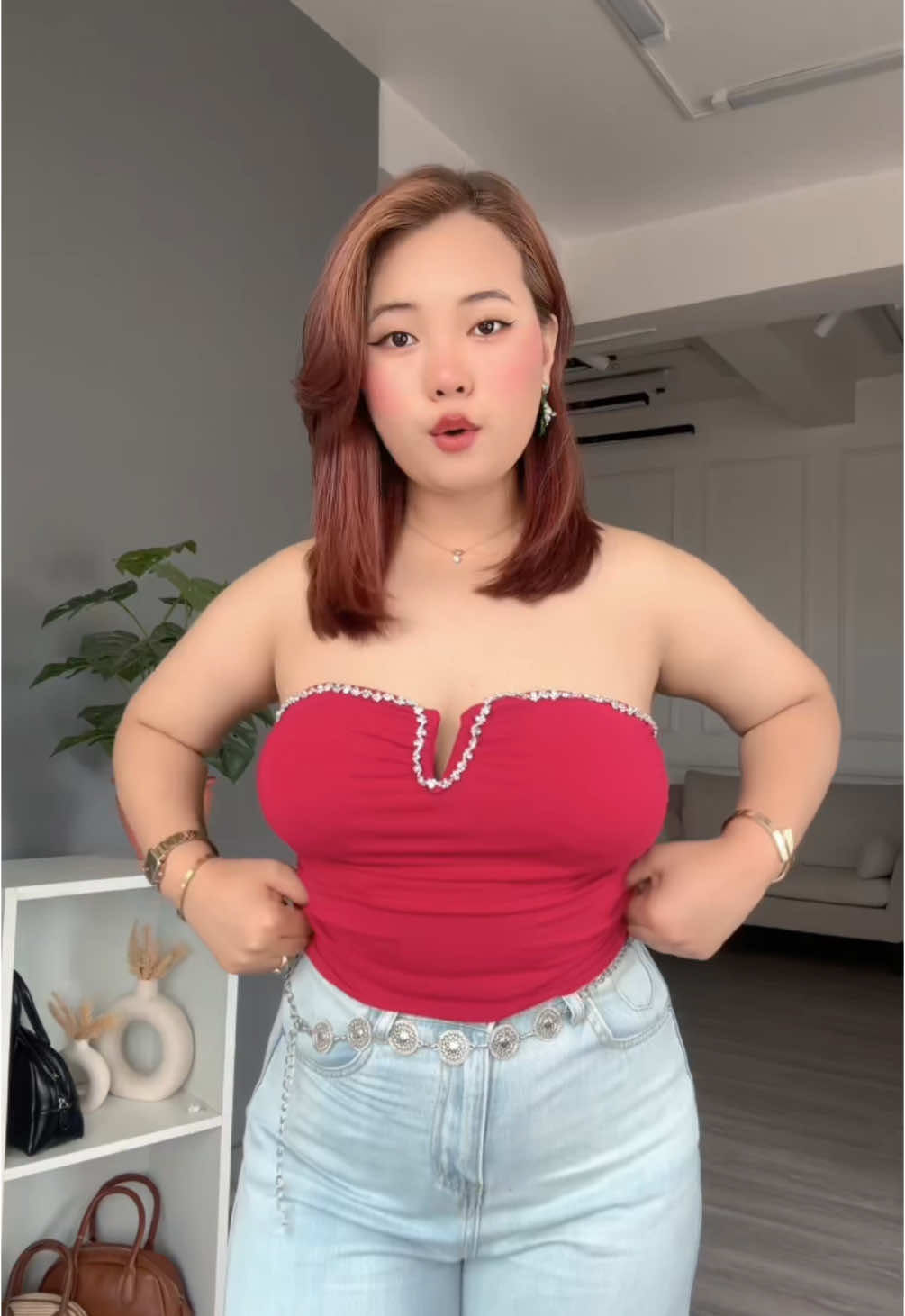 A little shine goes a long way ✨✨ RHINESTONE TUBE PADED TOP (Comfy & strechable) #fyp #nepwearsonline #goviraltiktok 