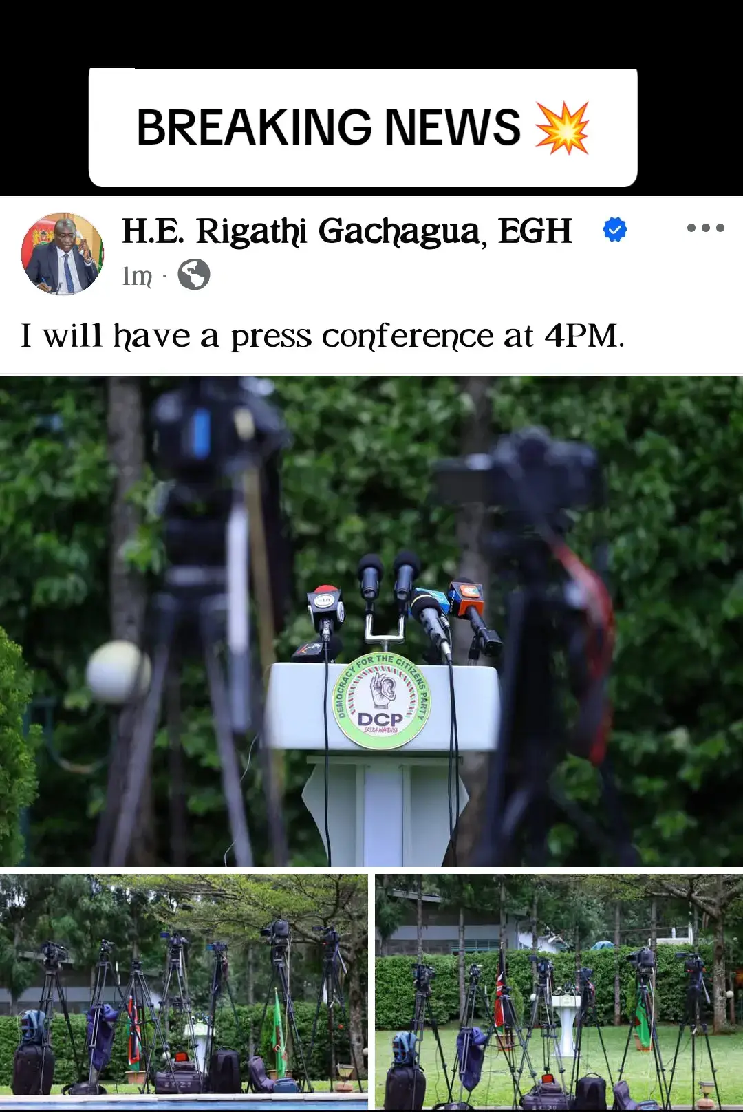 DCP Party leader Riggy G to address the nation #riggyg #media #address #shujaahumphrey 