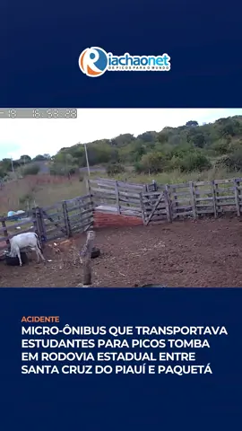 Na manhã desta segunda-feira, 19 de maio, um micro-ônibus que transportava estudantes para a cidade de Picos tombou em uma curva da rodovia estadual que interliga os municípios de Santa Cruz do Piauí e Paquetá. Imagens do momento do acidente circulam nas redes sociais e mostram o veículo perdendo o controle em uma curva, vindo a descer um barranco à margem da pista. A Polícia Militar de Santa Cruz do Piauí  confirmou o acidente ao portal Riachaonet e deu detalhes do ocorrido. “Fomos comunicados que o micro-ônibus que levava alunos para Picos perdeu o controle do veículo em uma curva, onde o mesmo desceu o barranco. Chegando ao local, os alunos já tinham sido socorridos para a unidade de saúde”, informou a corporação. #acidente #acidenteestudantes  #acidentemicroonibus