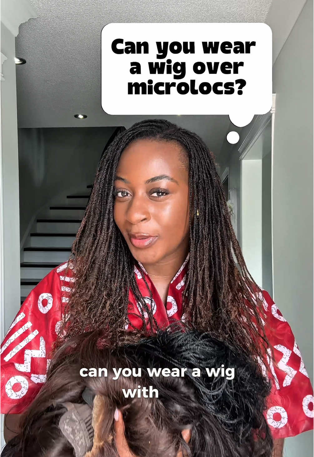 Can you wear a wig over microlocs? 👀  @Truearewa and I tested it out.  The results? Shocked. 😂  I'm not a wig girlie so what do y’all think? Can you wear a wig over locs? #renitheresource #microlocs #locjourney #wiginstall #locswithoptions #blackgirlhair 