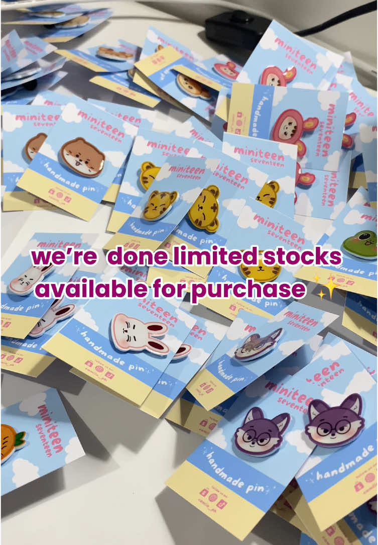 behind the scenes of the miniteen shrink pins ✨ limited stocks now available 💜 #miniteen #kpopfyp #seventeen #foryou 