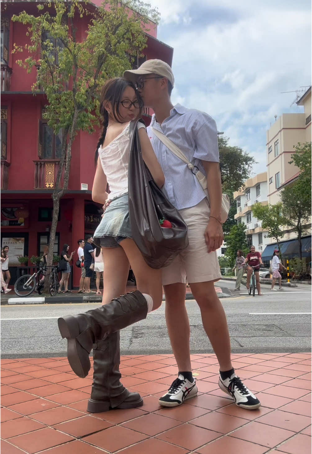 do yall like my braids? he tied it for me (multiple times throughout the day) 🤍 @jaengheee.29  #ilovemybf #Summer #OOTD #coupleoutfit #Relationship 