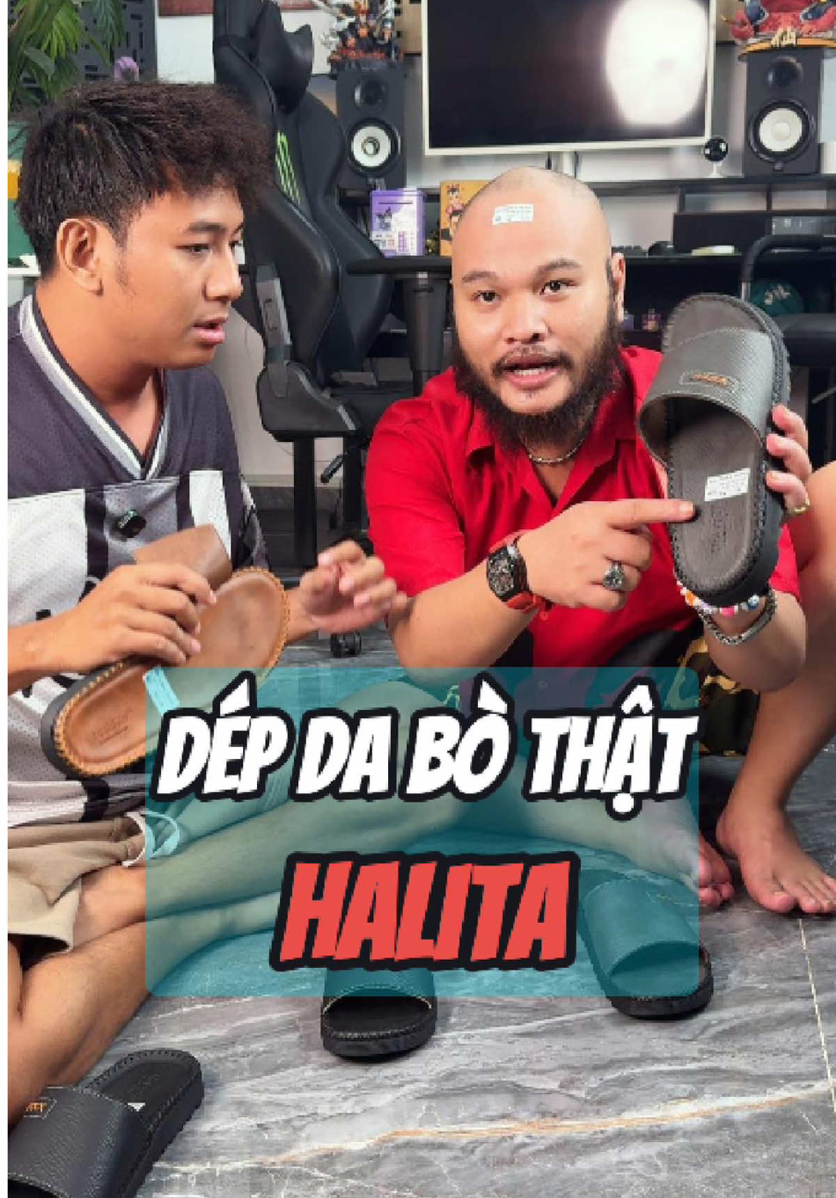 Dép da nam Halita da bò nguyên tảng đế doctor Thái mang được lắm anh em #thaivu #vinhrau #emthaianhvinh 