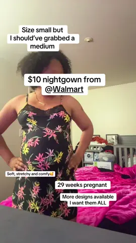 Nothing like a shower with my favorite products , followed by slipping into a new PJ set or gown!! I don’t shop at @Walmart much but I’ll definitely be back for more pajamas o and baby clothes!!! Going to bed smelling good and looking cute is 💯.  #fyp #pregnanttiktok #pregnantlife #pregnantmama #pregnant #pregnant  #pregnantbelly #walmartfinds #walmartfashion #nightgown  
