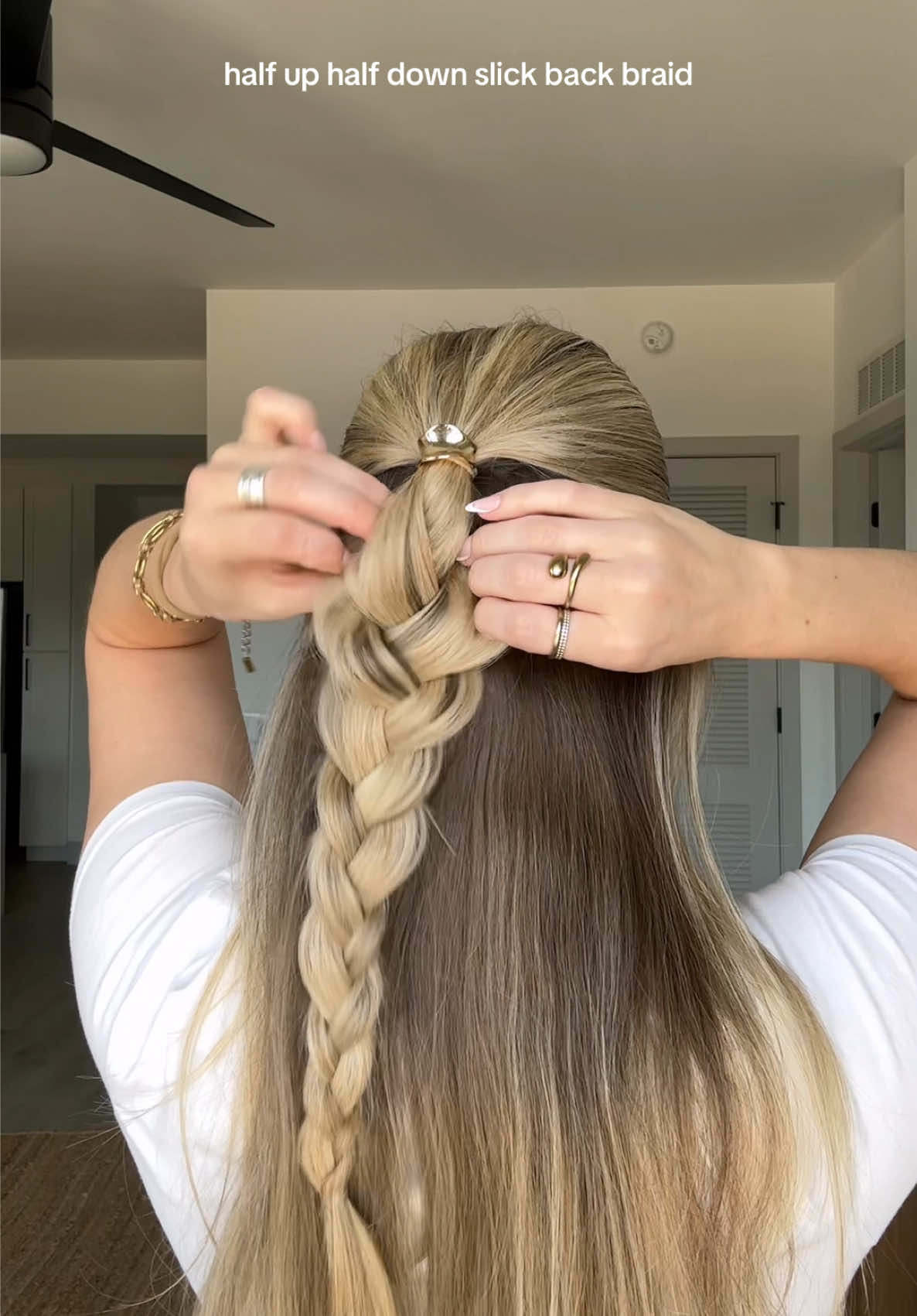 Half up half down slick back braid 💖  Products used:  @Dae Hair styling cream @Emi Jay boar bristle brush @BUR BUR mermaid brush @Oribe hairspray  #hairtok #hairstyle #slickback #halfuphalfdown #braid #hair #hairideas #hairtutorial 