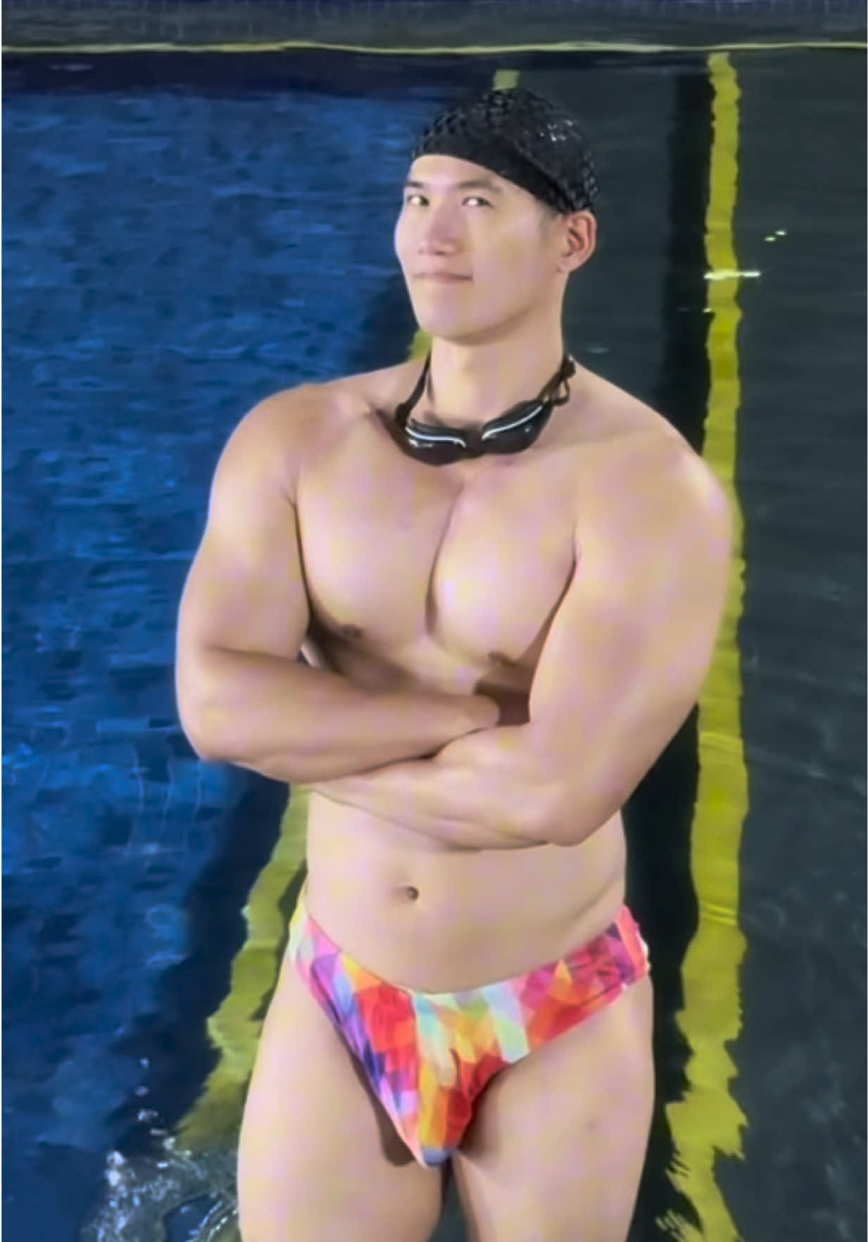 今天在泳池里跳一支舞✌️ #sports #muscle #college #boyfriend #daily #speedo #ncaa #swimming #swimmer #swim 