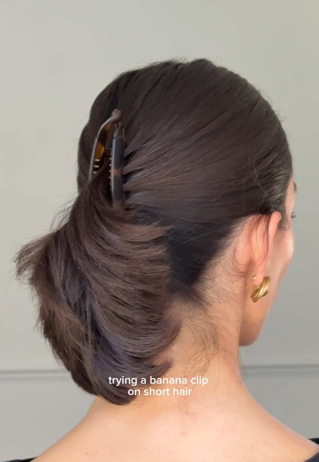 trying a banana clip on my short hair ✨ what do you think? This is one of my favourite ways to quickly get my hair up and out of my face! #hair #hairstyles #shorthair #hairclip #hairtok #shorthairstyles 