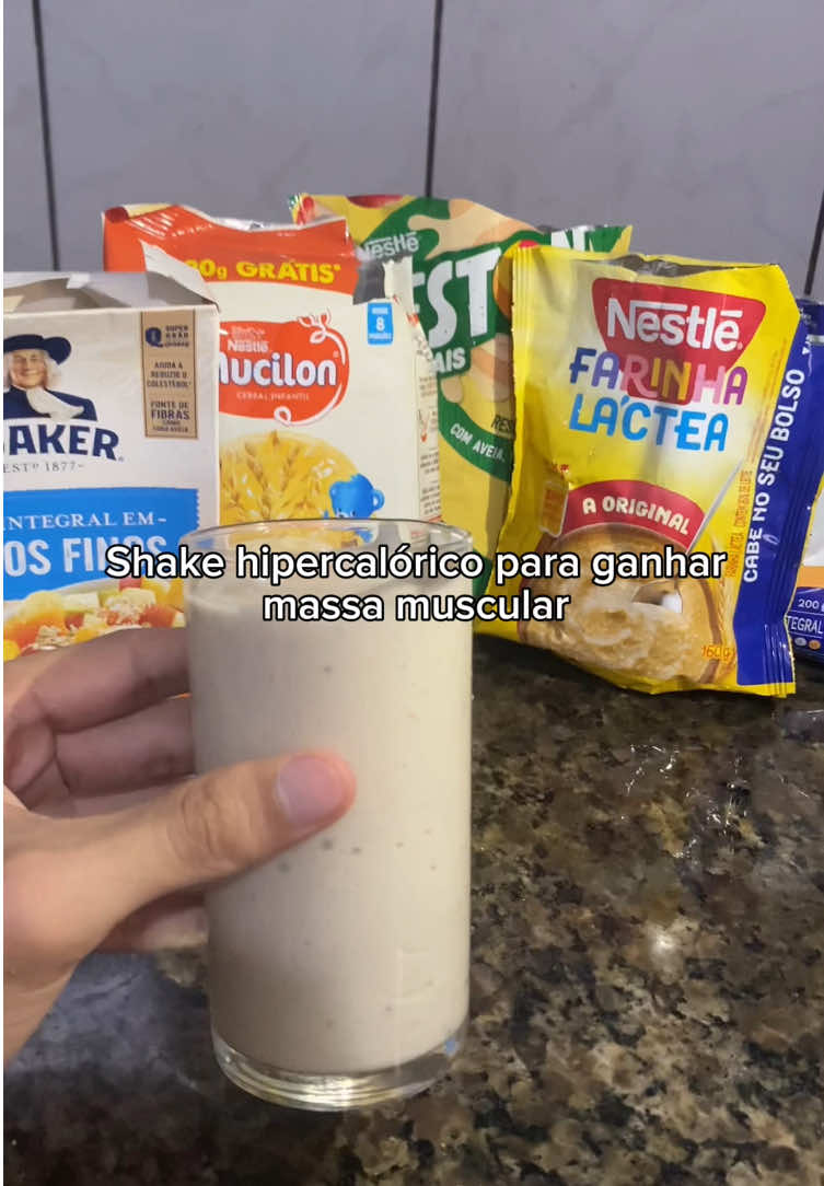 Shake hipercalórico que te ajuda a ganhar massa 💪🏼 #hipercaloricocaseiro#receitas#vaiprofy 