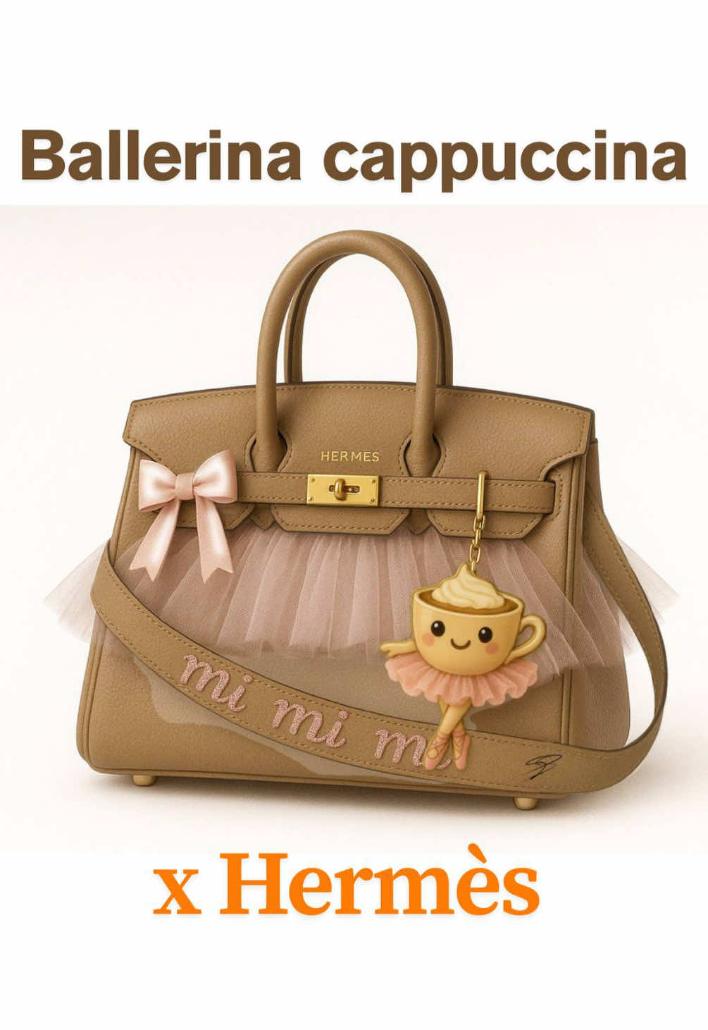 Ballerina cappuccina x Hermès 🩰 Just chilling, and boom - had this wild idea: what if Ballerina Cappuccina linked up with @Hermès vibes? High fashion meets that Italian brainrot swag Straight fire combo! 😂  #hermesbag #birkin #brainrot #ballerinacappuccina #fashiondesign #illustrator #procreate #fashion #highfashion #italianbrainrot #moda #bag #borsa #fashionstudent #fashionstyle 