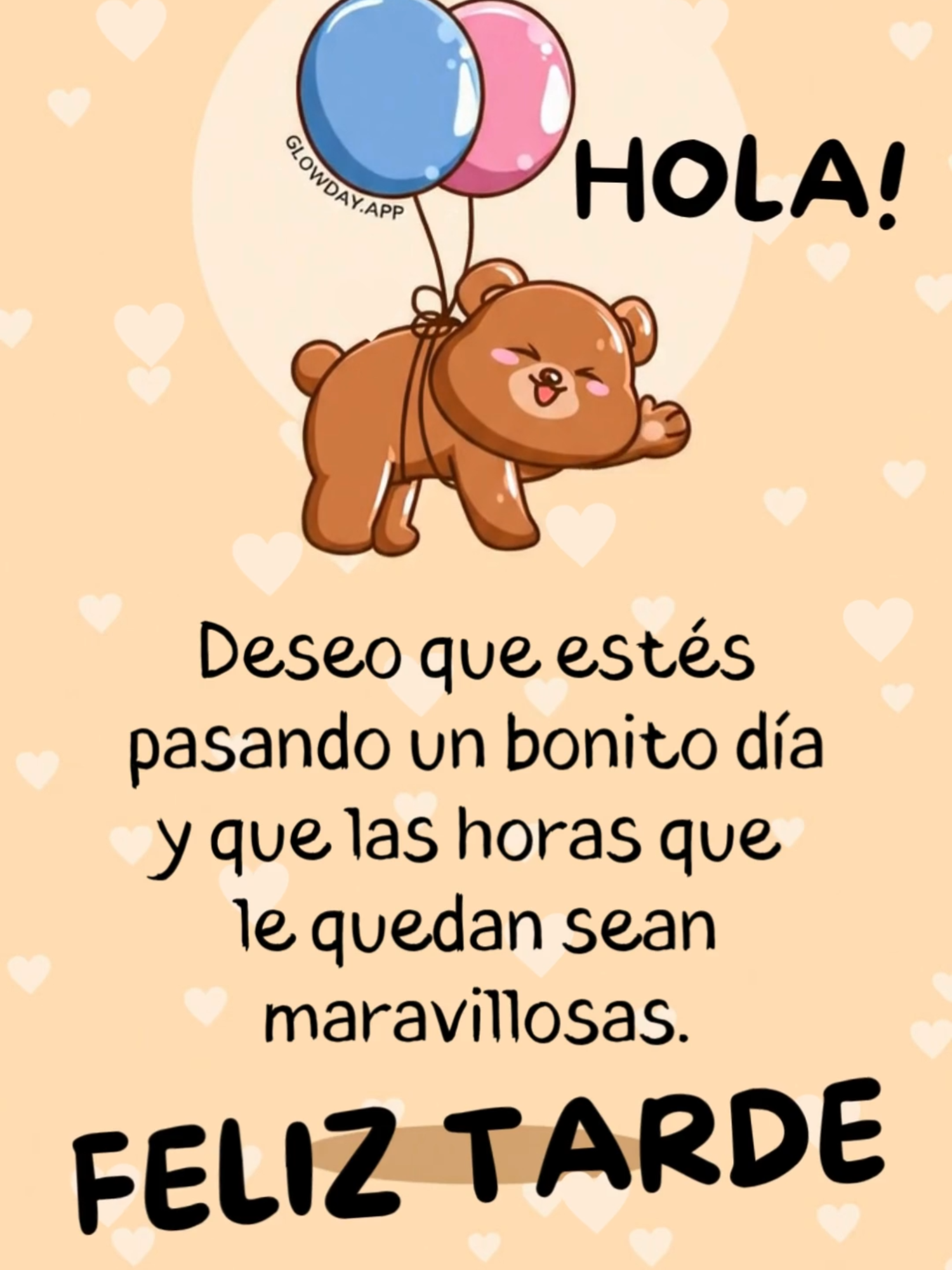 Feliz tarde, espero que pases una maravillosa tarde 🧡 Más imágenes en GLOWDAY APP #buenastardes #feliztarde #hermosatarde #saludos #tarjetas