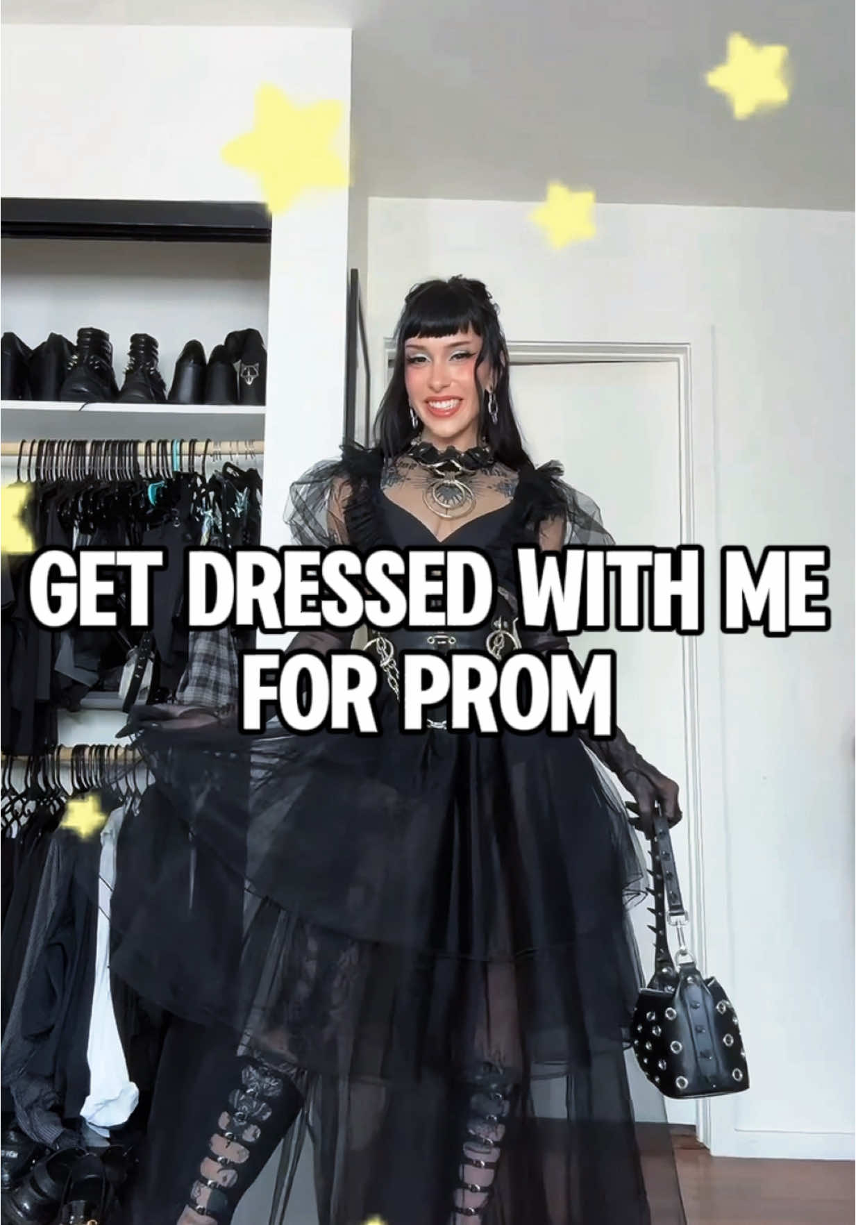 get dressed with me for prom with @Netflix Fear Street! 🖤🎀✨ this is my redemption arc baby I'm coming for the prom queen!!  ty Netflix for having me, even with all the horror still a huge upgrade from my prom experience hehe details: @DISTURBIA tulle dress @marcjacobs Kiki boots @Tommy Vowles belt and necklace @Ask & Embla Official hangers Gloves are from Amazon @Poppy Lissiman purse
