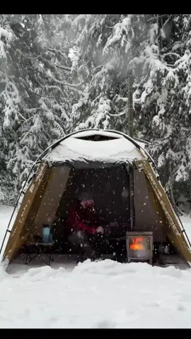 Surviving a Winters Night in a Hot Tent #wintercamping #hottent #Outdoors #snowcamping #coldweathercamping 