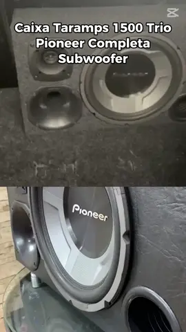 Caixa Taramps 1500 Trio + Pioneer Completa Som Subwoofer Itens Incluso: 01- Driver Corneta 100w RMS 01- Super Tweeter 100w RMS 01- Caixa de Som Trio 12 01- Subwoofer 12 Pioneer TS-w3060br 350w RMS 01- Modulo Taramps TL1500 ou Stetsom conforme anuncio* 01- Cabo RCA 5 metros *Atenção: Não acompanha fiação, o tamanho do fio varia de acordo do modelo do carro, a instalação deve ser feita por um profissional que colocara o fio na caixa. MÓDULO Potência RMS em 2 Ohm 13,8V 2 x 90W RMS + 1 x 200W RMS - mono em 4 ohms Potência RMS em 4 Ohm 13,8V 2 x 55W RMS + 1 x 200W RMS - mono em 4 ohms Resposta em Frequência 90Hz ~ 24KHz- Stereo / 10 Hz ~ 90Hz- Mono Crossover Low Pass 90 Hz Crossover High Pass 90 Hz Impedância Mínima de Saída 2 Ohms - Stereo Impedância Mínima de Saída 4 Ohms - Mono Consumo com Sinal Musical 16 A Consumo com Sinal Bass 32 A #carros #sub #subwoofer #automoveis #som #radio #grave