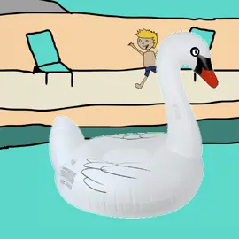 Swan 🦢 Turns into a Blow Up Toy 🏊‍♀️.  This beautiful swan is enjoying his life on the lake, but when he starts to hear a loud pool, he knows this life is over when he turns into a pool toy.