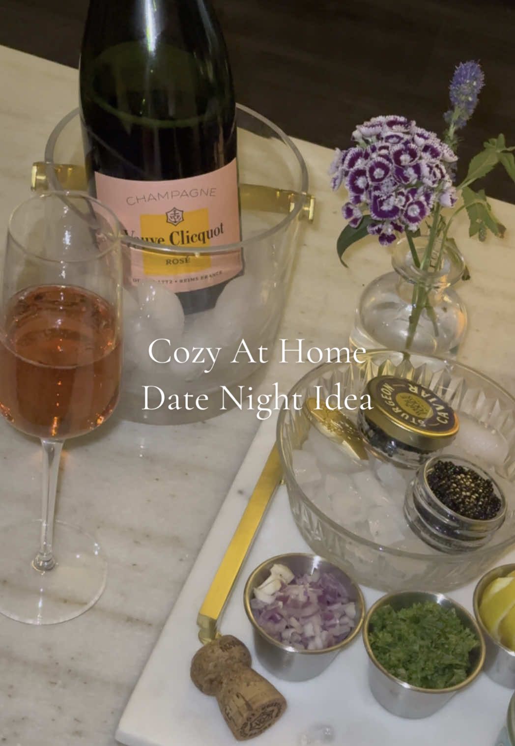 When he plans a cozy at home date night #husbandandwife #daten#caviar #athomedatenight #champagneandcaviar #dates #dateideas #vueveclicquot #champagne #caviar #datenight #datenightideas #luxe #finerthings 
