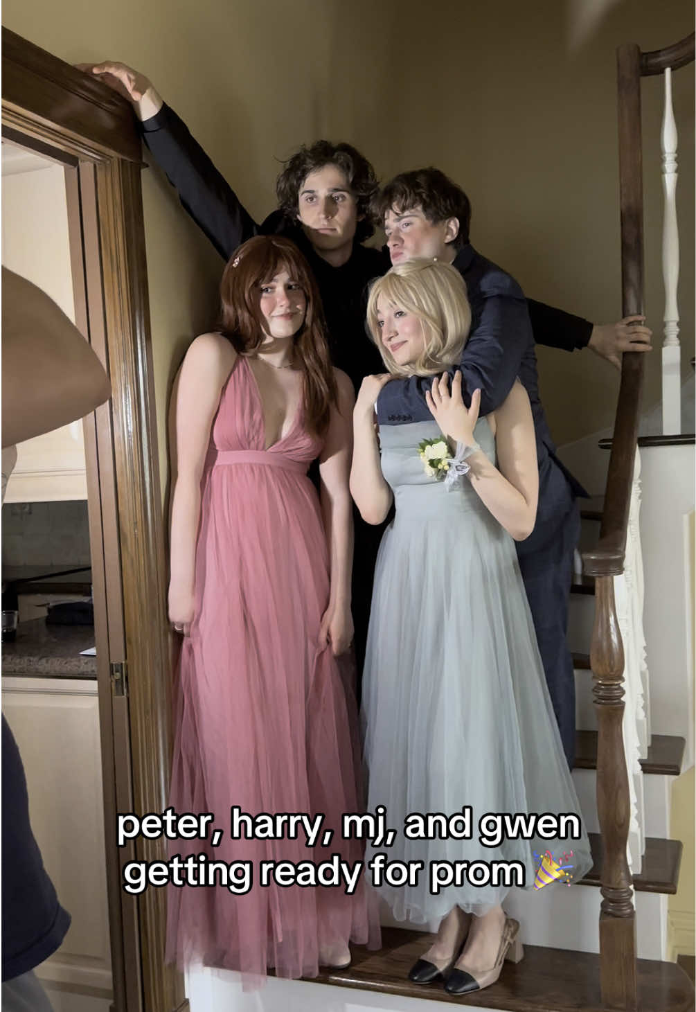 thank you @Moores Clothing for peter and harry’s prom suits!! #theoutstandingspiderman #tosm #spiderman #harryosborn #mjwatson #gwenstacy #studentfilm #prom #mooresclothing 