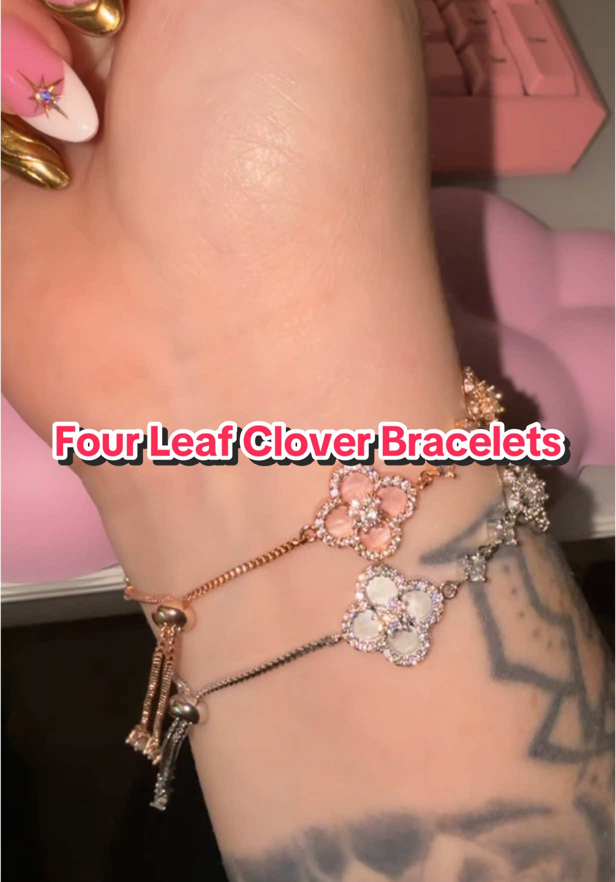 The prettiest four leaf clover bracelets ✨ #fourleafcloverbracelet #bracelet #womensbracelet #tiktokshopfinds 