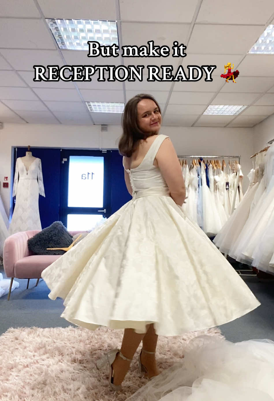 She’s a princess at the altar and a party queen by the reception! #WeddingDressReveal  #ShortWeddingDress #ReceptionDress #TwoInOneDress #FairyGothMotherBride