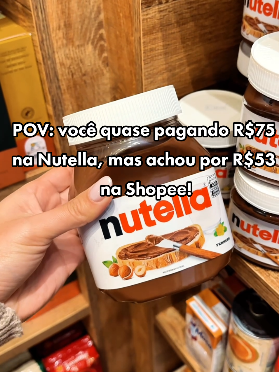 POV: encontrei uma loja na Shopee que vende Nutella no precinho 🤌😮‍💨  Comente EU QUERO que te envio o link 🔗  #nutella #lanche #comprinhas #comprinhasshopee #achadinhos 