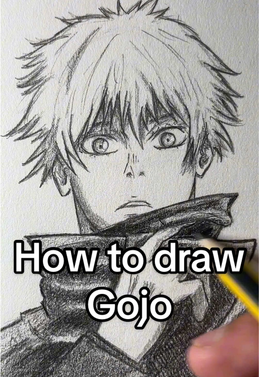 How to draw Satoru Gojo from JJK! Who should I draw next? #art #artistsoftiktok #anime #gojo #satorugojo #jjk #jujutsukaisen #drawing #tutorials how to draw satoru gojo anime art drawing tutorial