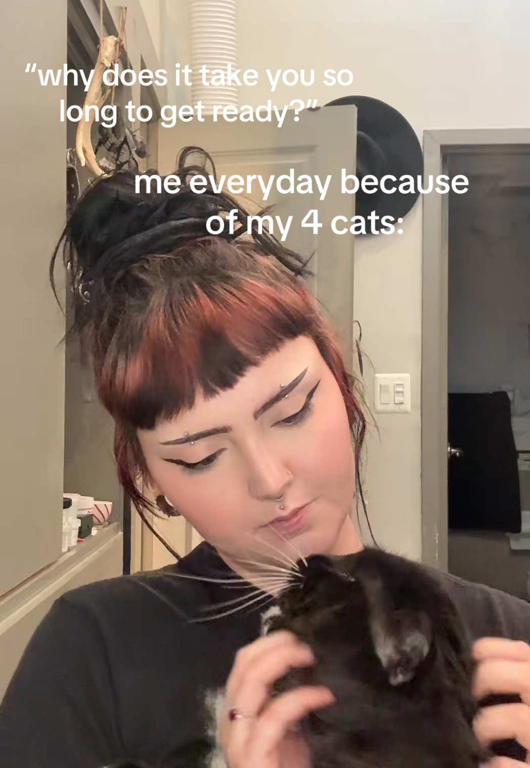 Not to mention having to lint roll myself 5 times before even leaving  #fyp #catsoftiktok 