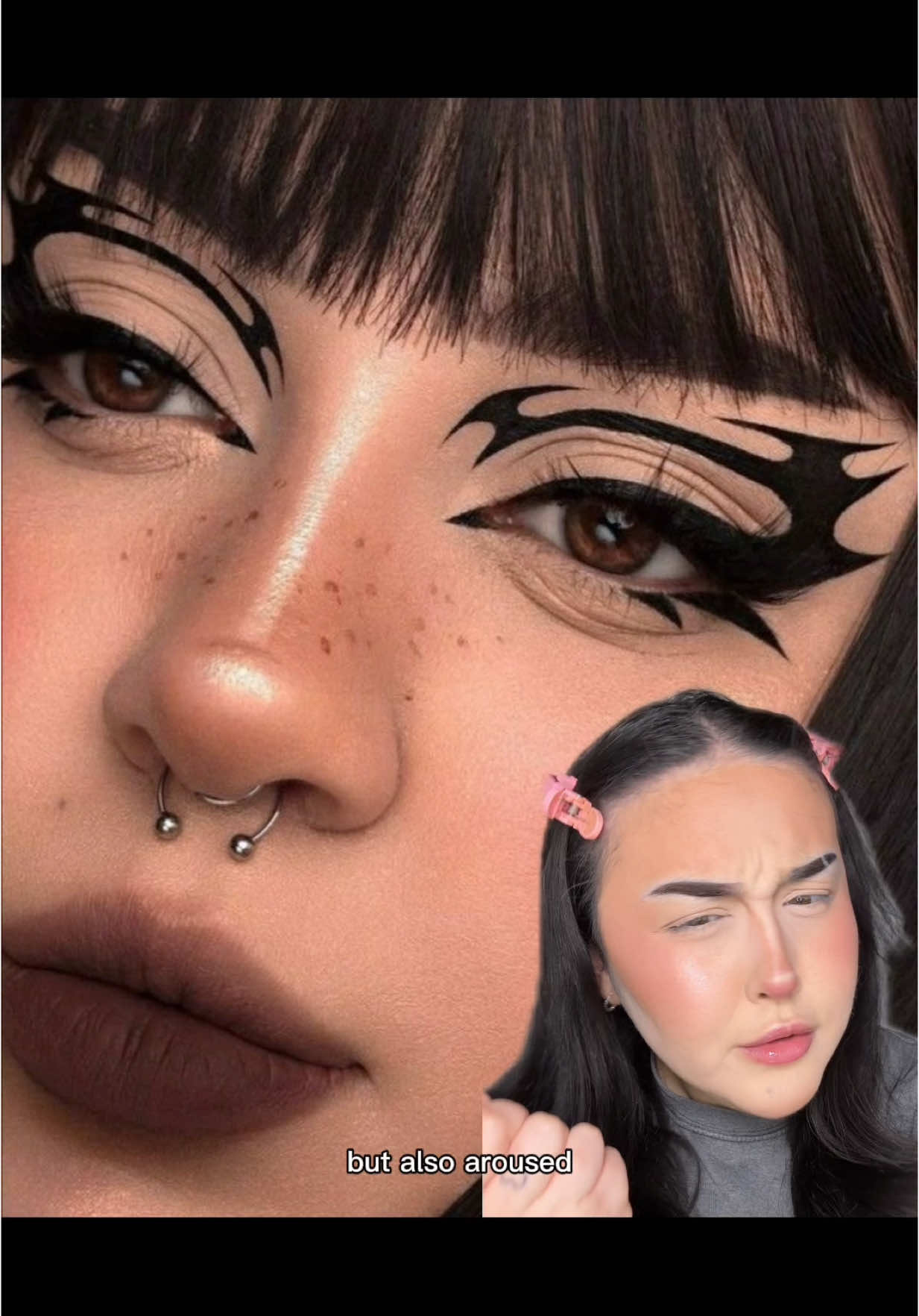 GRAPHIC EYELINER TUTORIAL 🖤 ib: fuentes_legna #makeup #makeuptutorial #Eyeliner #graphicliner #alternative #alt #makeuptransformation #beauty 