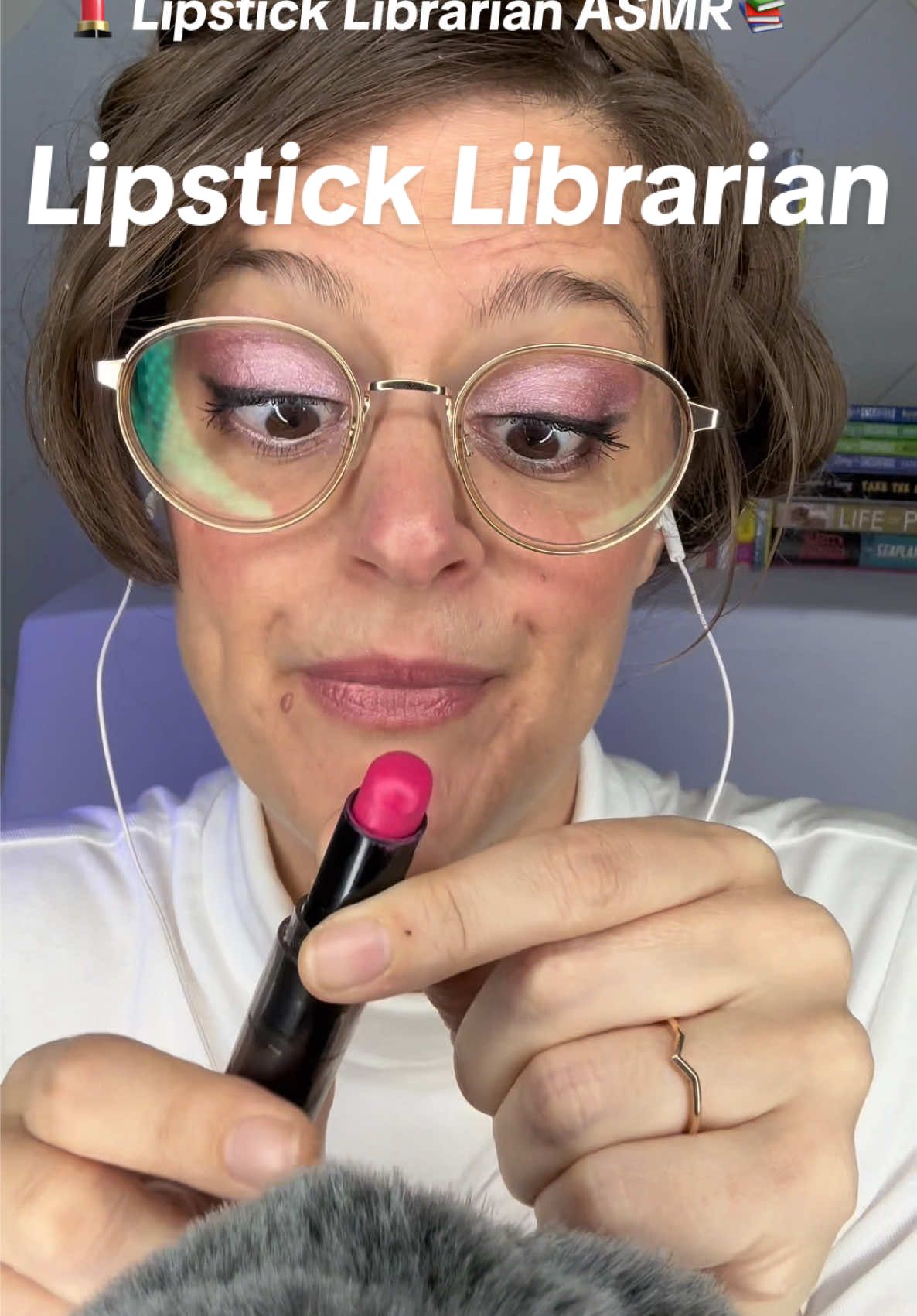 Sort of like a sommelier for lip color and book pairings. #asmr #asmroleplay #asmrsounds #oddlysatisfying #librarian #lipstick  @Melby ASMR 