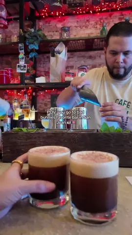 📍Cafe con Ron- bar in San Juan Puerto Rico known for being bad bunnies favorite bar with delicious takes on an expresso martini !! #sanjuanpuertorico #puertorico #traveltiktok #puertorico🇵🇷  #sanjuan 