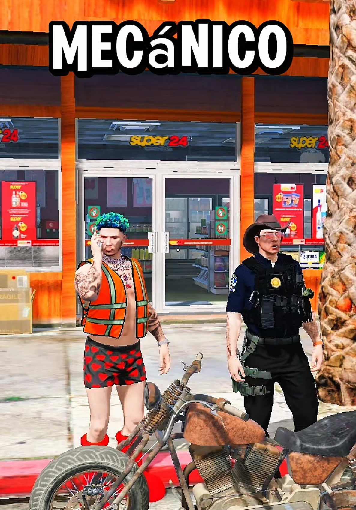 EL SOL ESTÁ MUY FUERTE 🤣@El primaso FF @Chapin Rp #gta5 #gta5online #motochoro #gtaroleplay #gta6 #rdjavi 