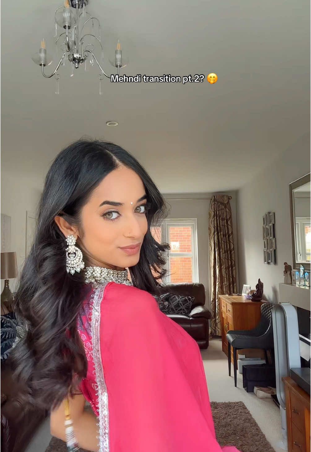 In lovee with this pink 🩷#foryoupagе #desi #transition #indian 