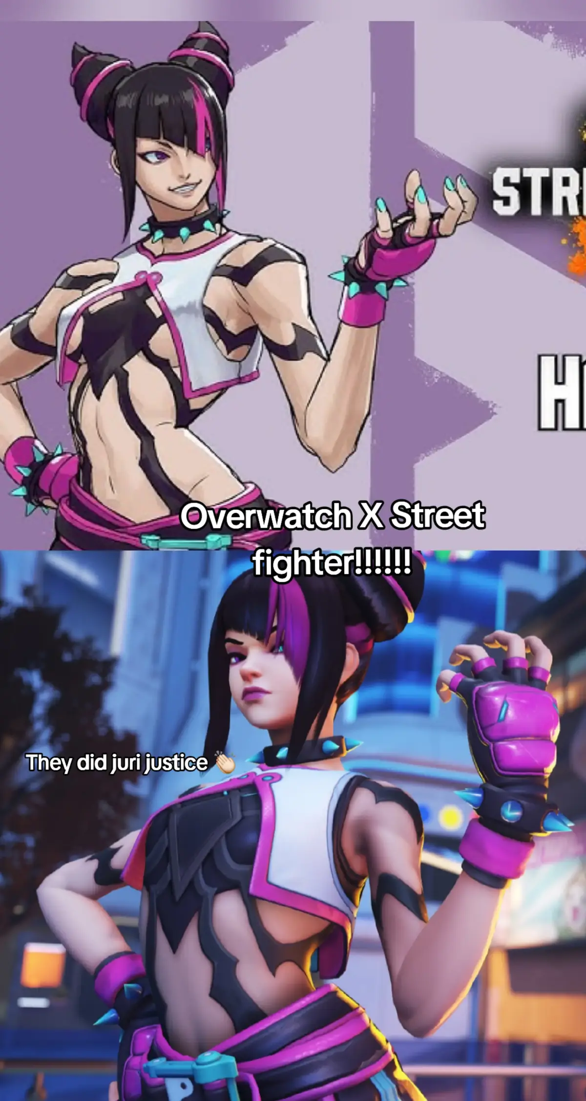 Such a great collab ! 🤩 Getting the juri skin tomorrow. #overwatch #jurihan #streetfighter #sf6 #gaming #overwatch2 #chunli #ryu #ps5 #pc #kiriko #collab #juri #StreetFighter6 