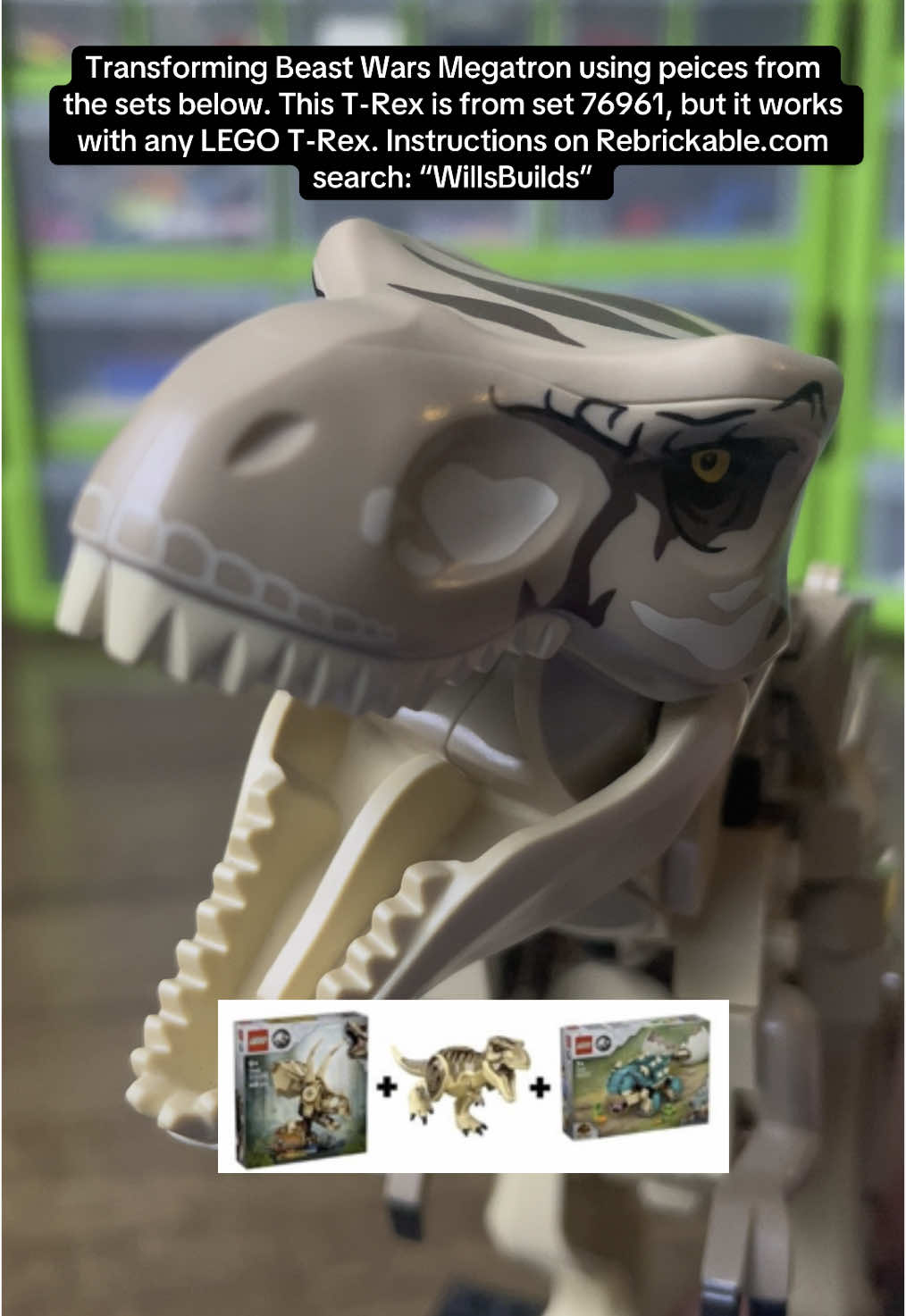 Instructions available on Rebrickable.com search “WillsBuilds” #legotiktok #lego #legos #legotiktoker #beastwars #transformers #legotransformers #moc #altbuild #legoalternative #legotok #megatron #beastwarsmegatron #predacons #legotransformer #legomoc #afol #trex #dinosaur #jurassicworld #jurassicpark #jurassicworldrebirth #jurassicworldlego #jurassicparklego 