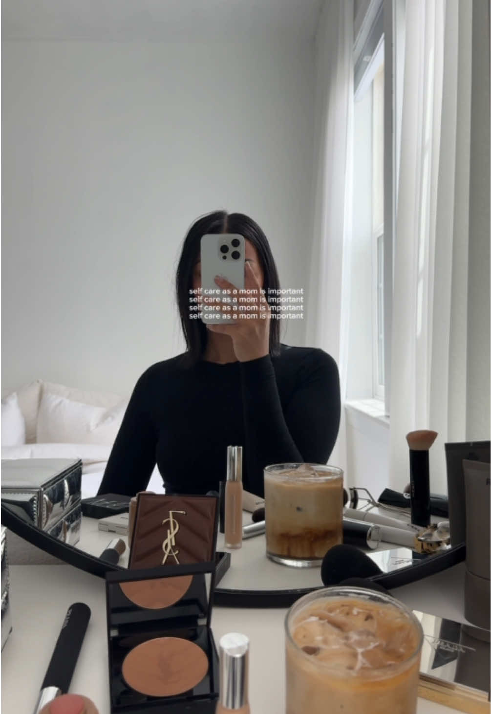 self care as a mom is important 👏🏽 @YSL Beauty @REFY @makeupbymario @rhode skin @Diorbeauty @pradabeauty @Haus Labs by Lady Gaga  @NARS Cosmetics @ANFISA Skin | #SelfCare #selfcareasamom #makeuptherapy #makeup #grwm 