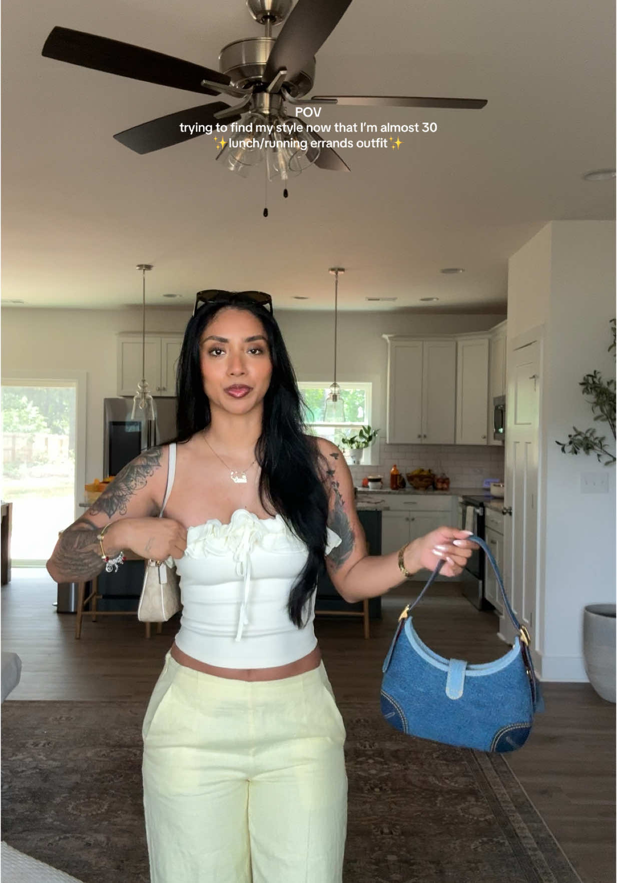 The gag is I already went out with the bag I chose, but I still wanna know what u say! lol top is @Meshki , bottoms are @abercrombie , both bags are @Coach ✨ #outfitinspo #springoutfit #meshki #abercrombie #coachbag #30yearsold #fyp #errandsoutfit #casualoutfits #classystyle 