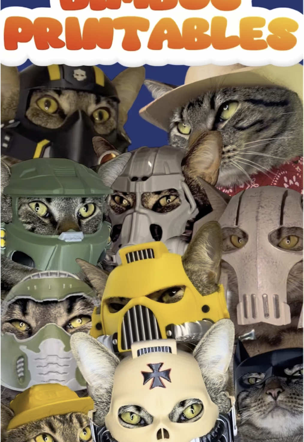 So many helmets, so little time #bimbusprintables #catsoftiktok #3dprinting 