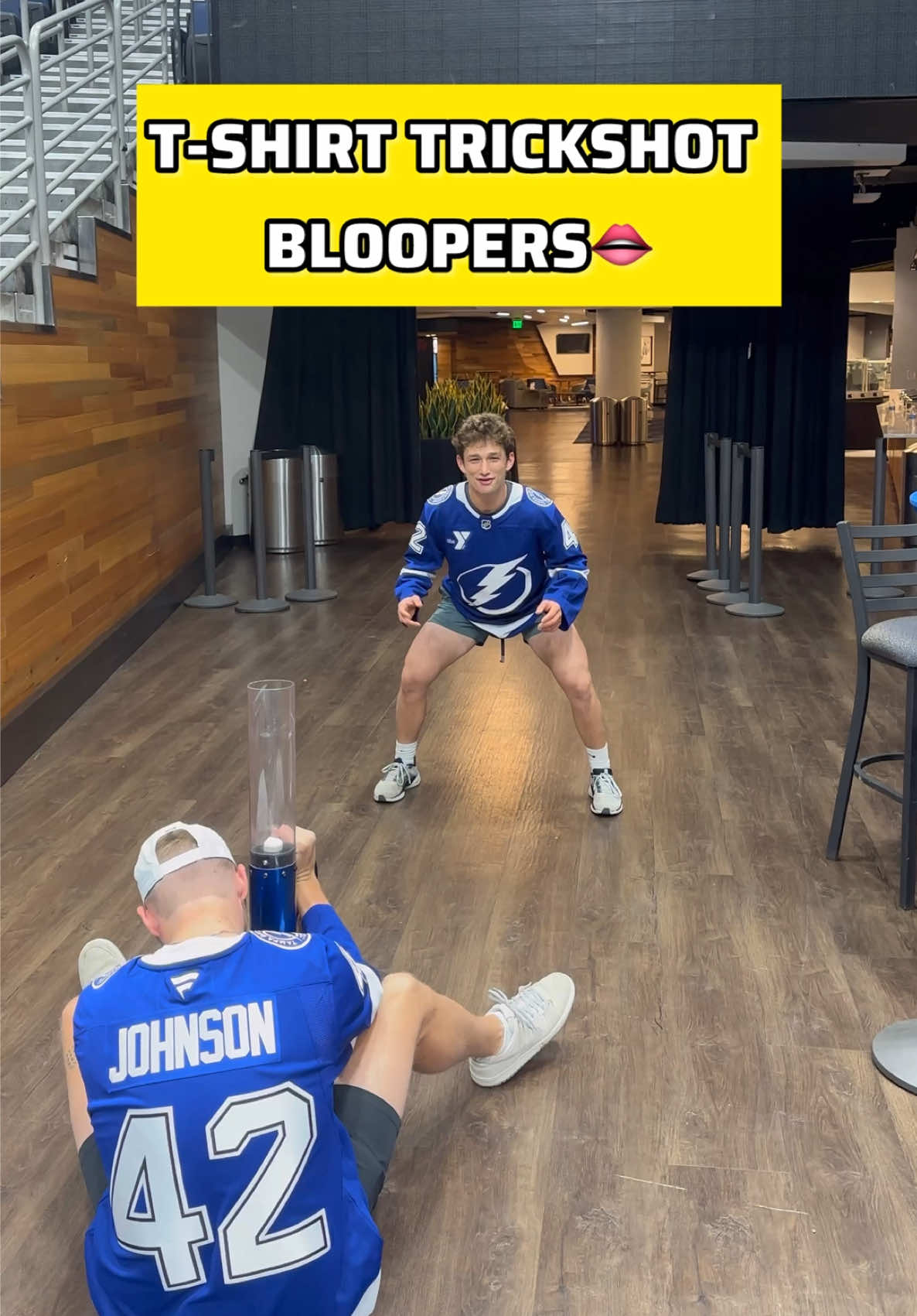Bloopers for Marshmallow T-Shirt launcher Trickshot  #sports #trickshot #funny #catch #throw #hockey @JakeAjemian30 @Max @Tampa Bay Lightning 